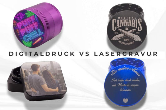 Lasergravur oder Farbdruck beim Grinder – welche Personalisierung passt zu dir?