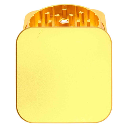 Quadratischer Grinder in Gold – luxuriöses Design, personalisierbar mit Gravur oder Text.