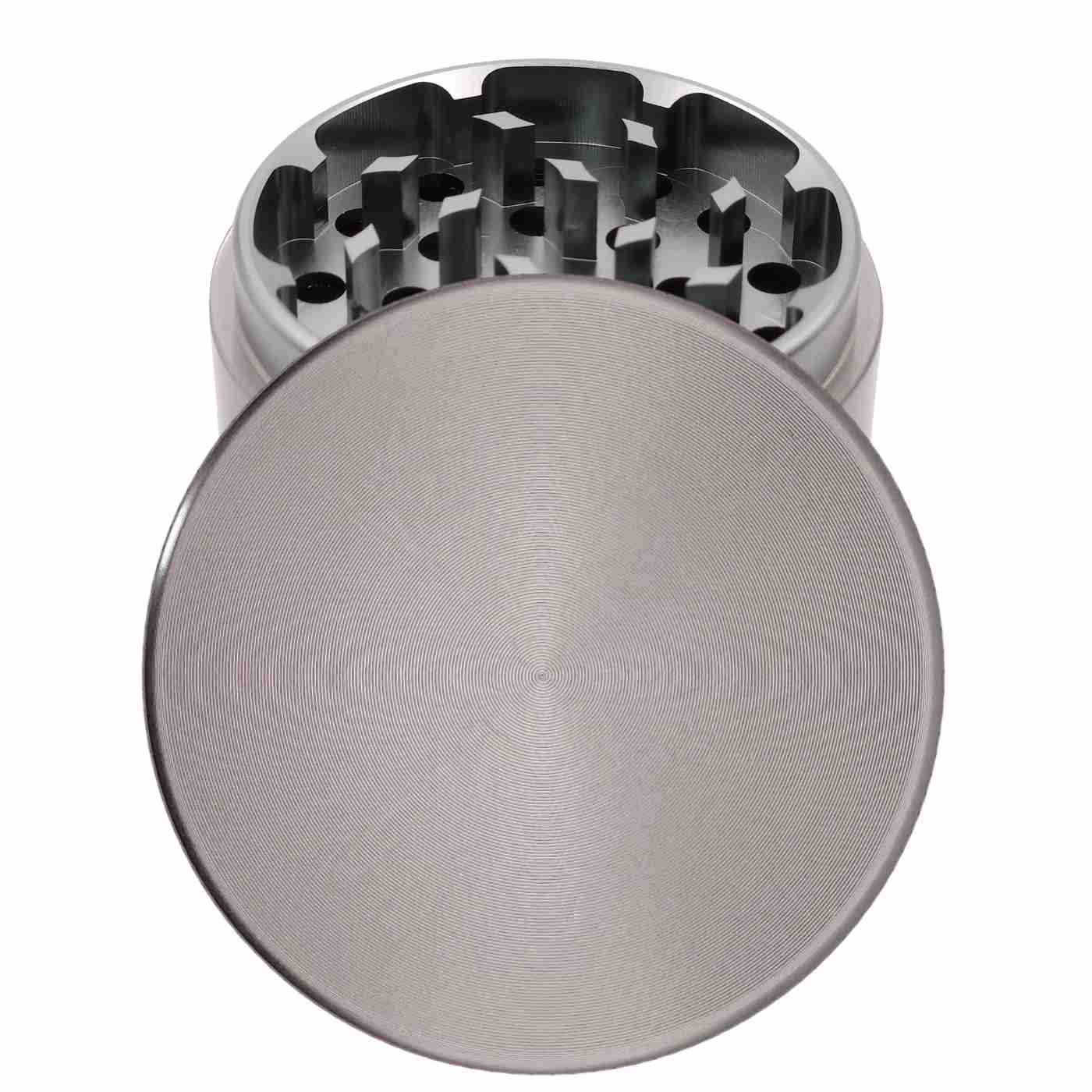 Runder Grinder in Grau – individuell gravierbar, perfekter personalisierter Grinder für dein eigenes Motiv.