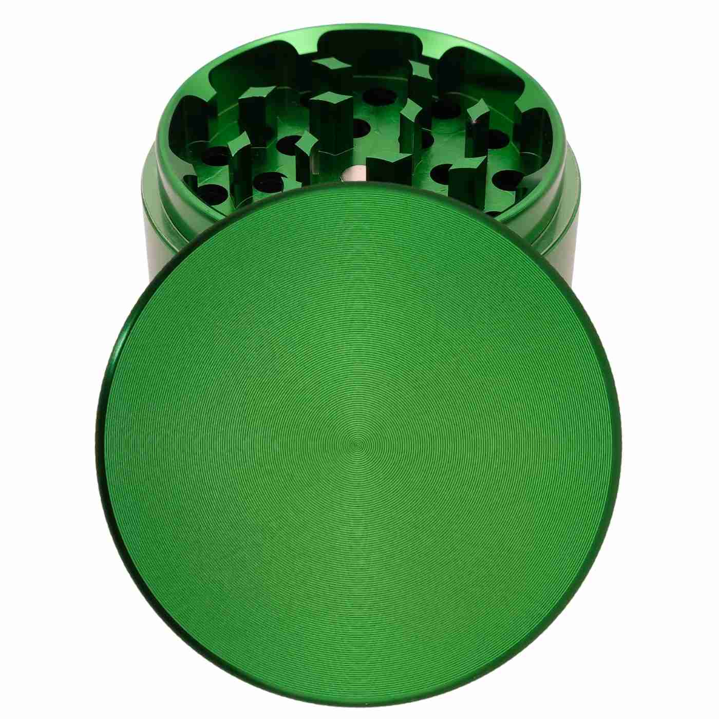 Runder Grinder in Grün – selbst gestalten und mit Gravur personalisieren, perfekte Geschenkidee.