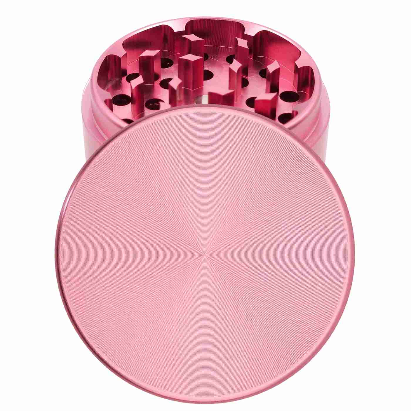 Runder Grinder in Pink – individuell gravierbarer Grinder mit eigenem Motiv oder Text.
