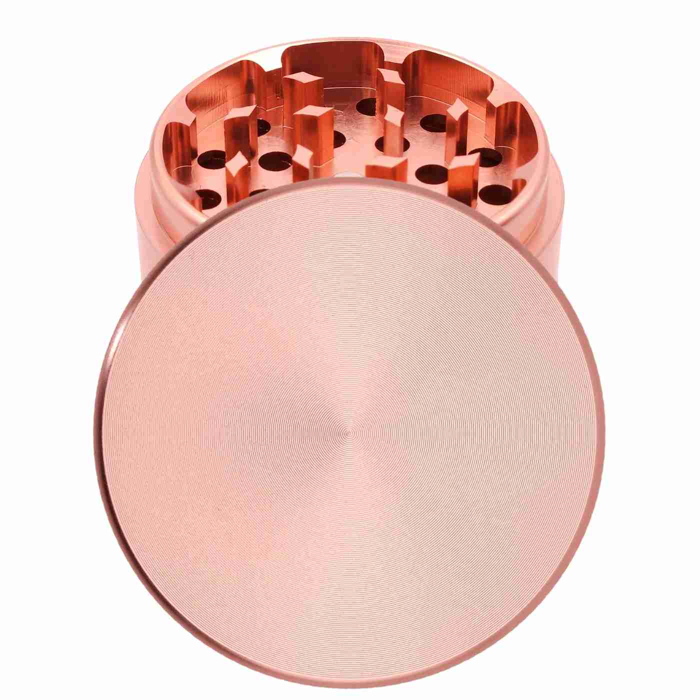 Runder Grinder in Rosé – edler personalisierter Grinder zum Selbstgestalten mit Gravur.