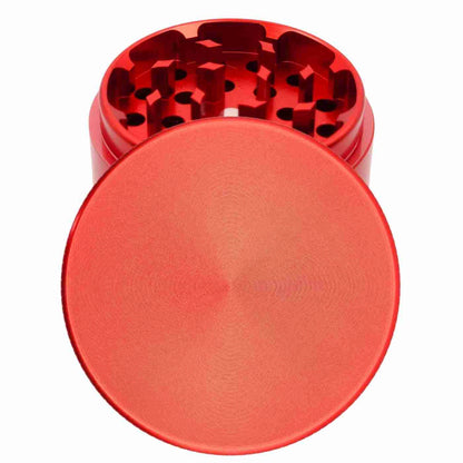 Personalisierter Grinder in Rot – runde Ausführung, individuell gestaltbar mit Gravur oder Motiv.