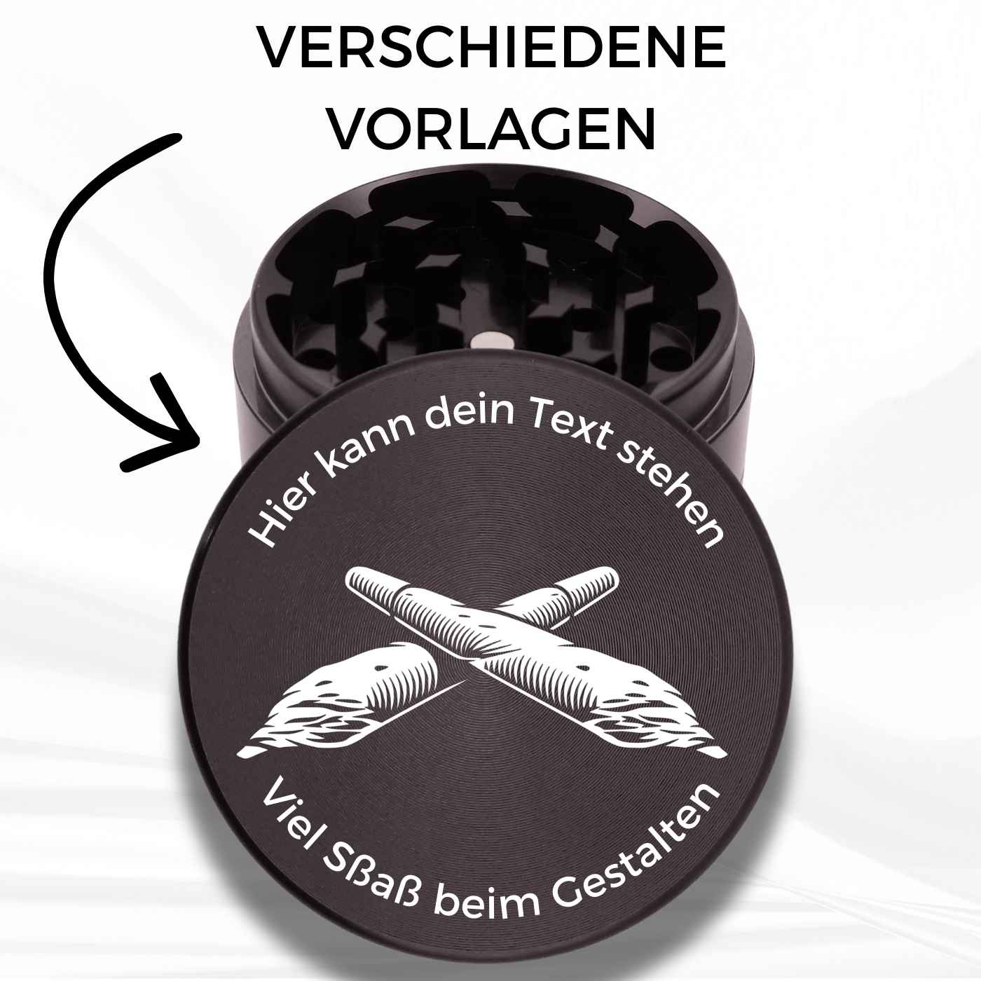 Gravurvorlage für einen personalisierbaren Grinder mit Lasergravur