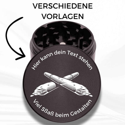 Gravurvorlage für einen personalisierbaren Grinder mit Lasergravur