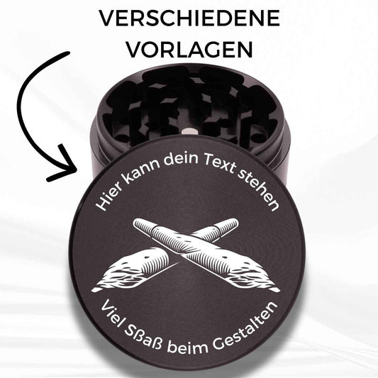 Gravurvorlage für einen personalisierbaren Grinder mit Lasergravur